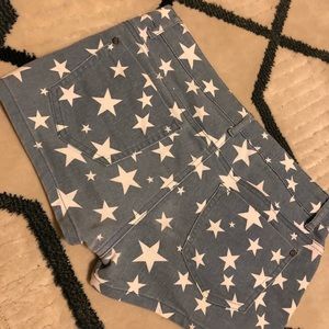 White star jean shorts